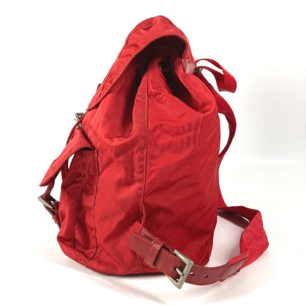 Prada Backpack Triangle Logo Nylon Red - image 4